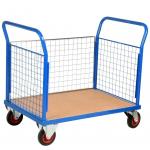 Zinc Plated 500KGS Flatbed Trolley With Sides Metal Fab Products for sale