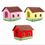 50cm Indoor portable fancy luxury foldable warm cotton pet dog house for sale