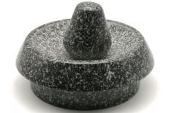 China Round Stone Mortar With Pestle Set Natural Marble Granite For Kitchen supplier