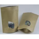 Kraft Brown Paper Tea Bag Foil Lined With Window / Stand Up Green Tea Pouch Zip for sale