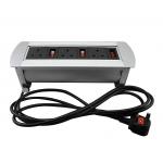 Aluminum Alloy Flip Up Sockets , Manual Conference Table Inserts 324*110*103mm for sale