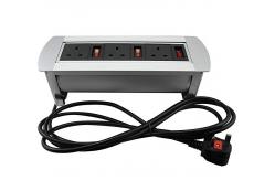 China Aluminum Alloy Flip Up Sockets , Manual Conference Table Inserts 324*110*103mm supplier