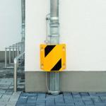Yellow Galvanised Pipe Protectors Hardware Fabrication Pipe Protection Guard