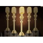 Microphone Design Music Award Trophy For Musical Competition Custom Service Available for sale
