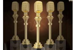 China Microphone Design Music Award Trophy For Musical Competition Custom Service Available supplier