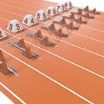 Sandwich System Tartan Running Track With Installation Red Playground