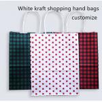 Recyclable 128gsm White Kraft Paper Shopping Bag With Drawstring Handle for sale