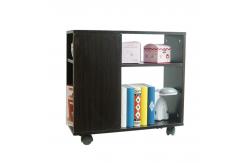 China Black Walnut Wooden Occasional Tables Two Shelves Storage With Movable Wheels supplier