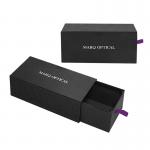 Elegant Linen Pattern Pull Out Sliding Logo Silver Foil Stamped Boxes for Packaging for sale