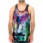 New Style Fashion Sublimated Dri Fit Shirts , Mens Sleeveless Beach Shirts for sale