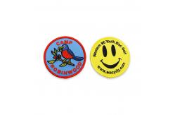 China 100% Embroidered Custom Logo Patches Smiley Face Iron On Patch Jackets Hats supplier