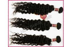 China Weft Deep Wave Peruvian Virgin Remy Human Hair Extensions Black 14 - 28 supplier