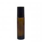 Round Amber Black Cap 5ml Empty Roll On Bottles for sale