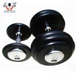 Customized Logo Rubber Dumbbell Set Pro Style Dumbbells With Knurl Handle for sale
