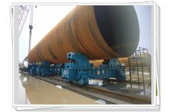 China Outdoor 2000T Fit Up Welding Rotator With Motorized Trolley supplier