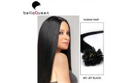China 6A Grade U - Tip Hair Extensions Natural Black Silky Straight With Full Cuticle supplier