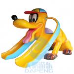 Double Flume Mini Pool Slide Fiberglass Children Swimming Pool Dog Slide Anti UV for sale