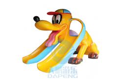 China Double Flume Mini Pool Slide Fiberglass Children Swimming Pool Dog Slide Anti UV supplier