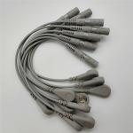 Banana Convers Screw Button Ecg Trunk Cable , Gray Ekg Lead Wires for sale