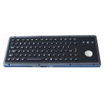 Customized illuminated black titanium USB military keyboard with backlit  trackball for sale