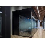Double Layer Frosted Glass Wall Partition Frameless Glass Wall System With Shutter for sale