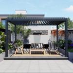 Electric And Manual Lightweight Durbale Aluminum Pergola For Outdoor Leisure Space for sale