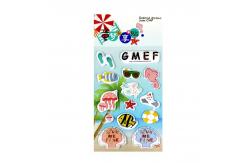 China Three Dimension 3D Puffy Stickers Foamed Leather Puffy Paint Stickers supplier