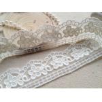 3CM Pretty Scalloped Edge Nylon Lace Trim Off White For Wedding Dress Sewing for sale