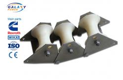 China 10kN Rated Load Wire Stringing Blocks Nylon Triple Cable Pulley Wheel High Strength supplier