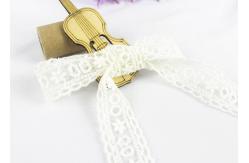 China 2.5cm Width Flat Cotton Embroidered Lace Trim Scalloped Edge Water Soluble supplier