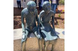 China Garden 1.2m High Custom Bronze Sculpture Artists Of Double Figures supplier