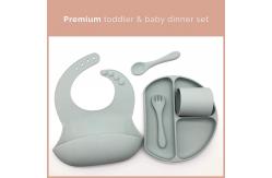 China Oilproof Childrens Silicone Suction Plate Set Microwaveable Reusable supplier