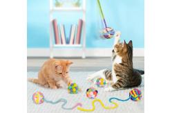 China Interactive Safe Chew Toys For Cats With Bell And Cat Fuzzy Balls supplier