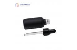 China Empty Essential Oil Dropper Glass Bottles Matte Black 5ml - 100ml supplier