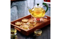 China Smooth Surface Clear Glass Teapot Modern 600ml / 20oz Glass Kettle Teapot supplier
