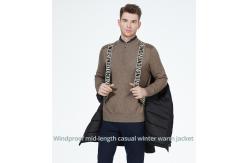 China Parker Style Bio Down Man Coat Black Mens Casual Coats With 6 Pockets supplier