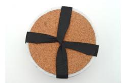 China Round Natural Stone Coasters Set 4 Easy Cleaning For Household Living supplier