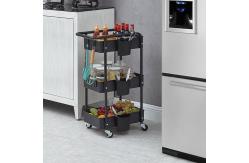 China Household Moveable 3 Tier Modern Storage Trolley Cart With Locking Wheels supplier