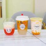 360ml Cold Drink Cup With Lid U Shape Plastic Disposable Cups for sale