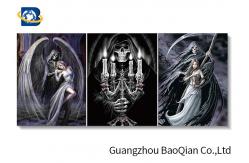 China Framed 3d Pictures Of Skull , Stock 3d Wall Poster With Black Frame supplier