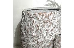 China 48cm Mystery Patterned Cement Pot Artificial Plant Accessories supplier