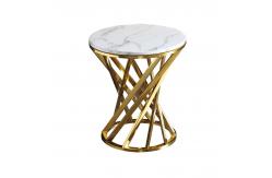 China 30kg Glossy Tempering Glass / Round Marble End Table For Living Room supplier