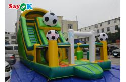 China Inflatable Slippery Slide Football Theme Kids Tarpaulin Inflatable Bounce House Slide Jumping Castle supplier