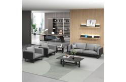 China OEM Light Luxury Italian Modern Leather Sofa Coffee Table Set for Office Furniture supplier