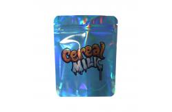 China Holographic Effect Stand Up Pouch Matte Tear Notch Bag With Zipper supplier