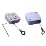 White ABS Security Anti Theft Pull Box With Retractable Steel Cable Ball Stopper Sticker for sale
