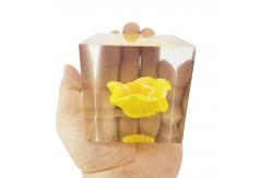 China custom cube brick resin paper weight with inclusion embeddings supplier