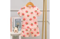 China 140cm 135cm Height Summer Pyjama Sets / Silk Sleep Set Strawberry Pattern supplier