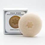 MSDS SGS Round Face Sponge Exfoliating Konjac Facial Cleanser For Clogged Pores for sale