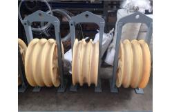 China SHSQN660 large diameter stringing block with three wheels nylon wheel transmission parts pulleys supplier
